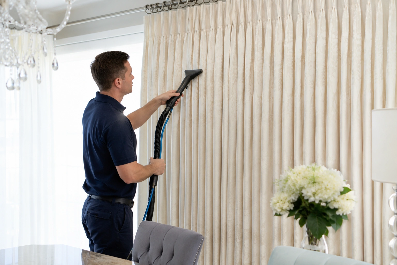 Curtain Cleaning crew working in Footscray